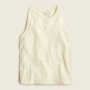 J Crew ‘90s cropped organic slub cotton tank. Large in color cornsilk
